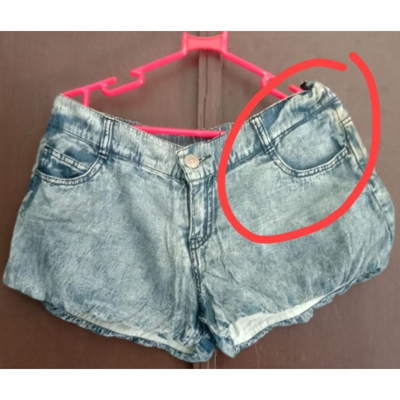 [Second] Celana Pendek / Mini Short Wanita Washed Denim