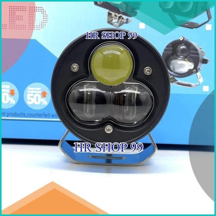 LAMPU TEMBAK LED FOGLAMP HJG 3 MATA 30WATT HIGH LOW PUTIH KUNING 16nov
