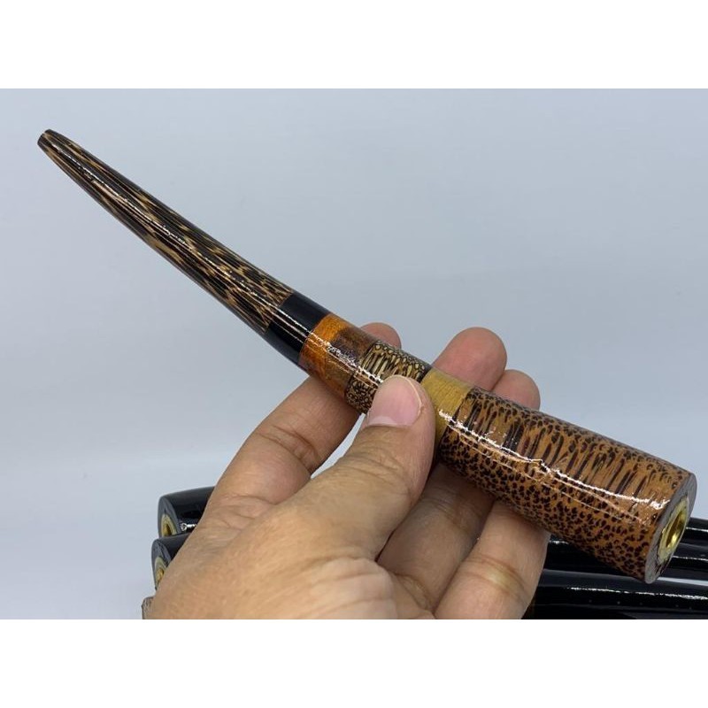 TERLARIS  pipa once 7 kayu bertuah panjang 15 cm / pipa rokok kayu langka 7 kombinasi TERBARU