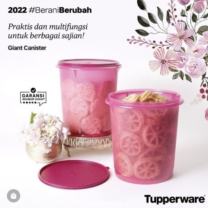 Terbaru Tupperware New Giant Canister 8.4 L Wadah Toples Besar Snack Kerupuk Promo Terlaris