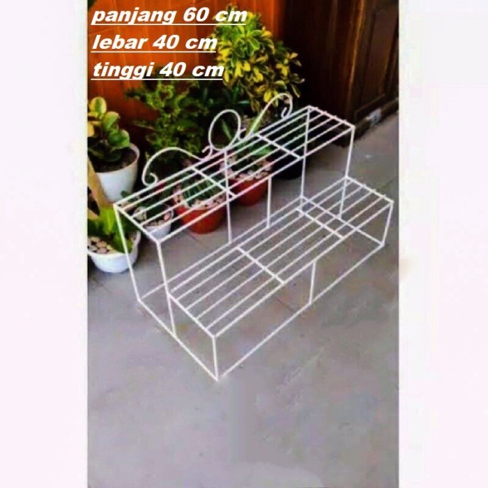 Rak Bunga 2 Susun/Rak Bunga /Rak Bunga Besi/Standing Pot Besi