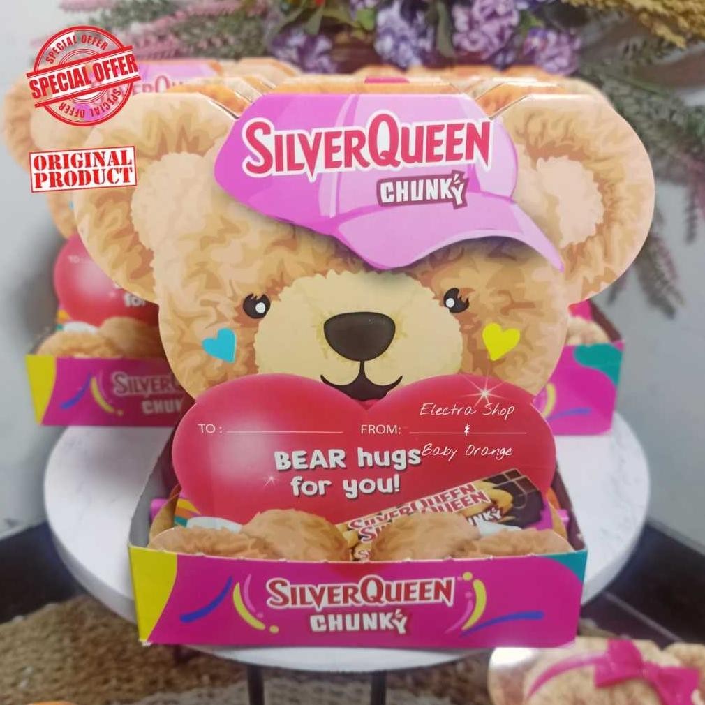 

{VALENTINE} Coklat Silverqueen Chunky Bar Special Edition Beruang Teddy Love Hati Valentine 3X30gr TERLARIS