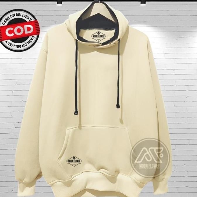 Hot - Sweater Polos Pria Distro Warna Cream Hodie Cowok Aesthetic