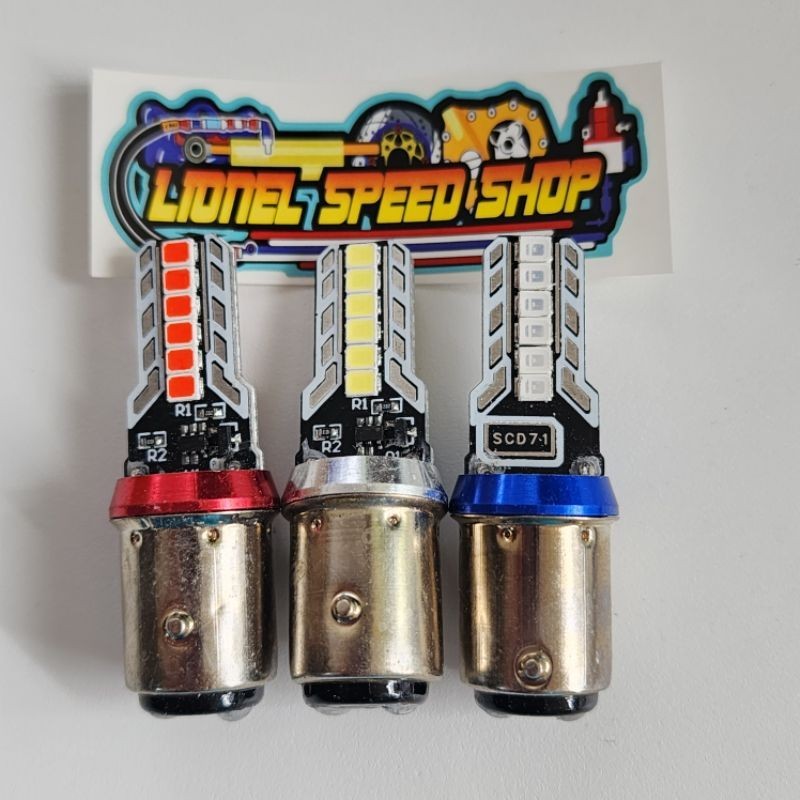 LAMPU STOP LED BAYONET REM BRAKE MOTOR BAY15D 12 TITIK MATA