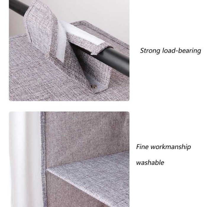 Rak Gantung Laci Kain Lipat Baju Tempat Pakaian Lemari 4 Susun Box