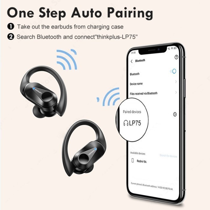 Thinkplus Lp75 Tws Headset Earphone Bluetooth Stereo