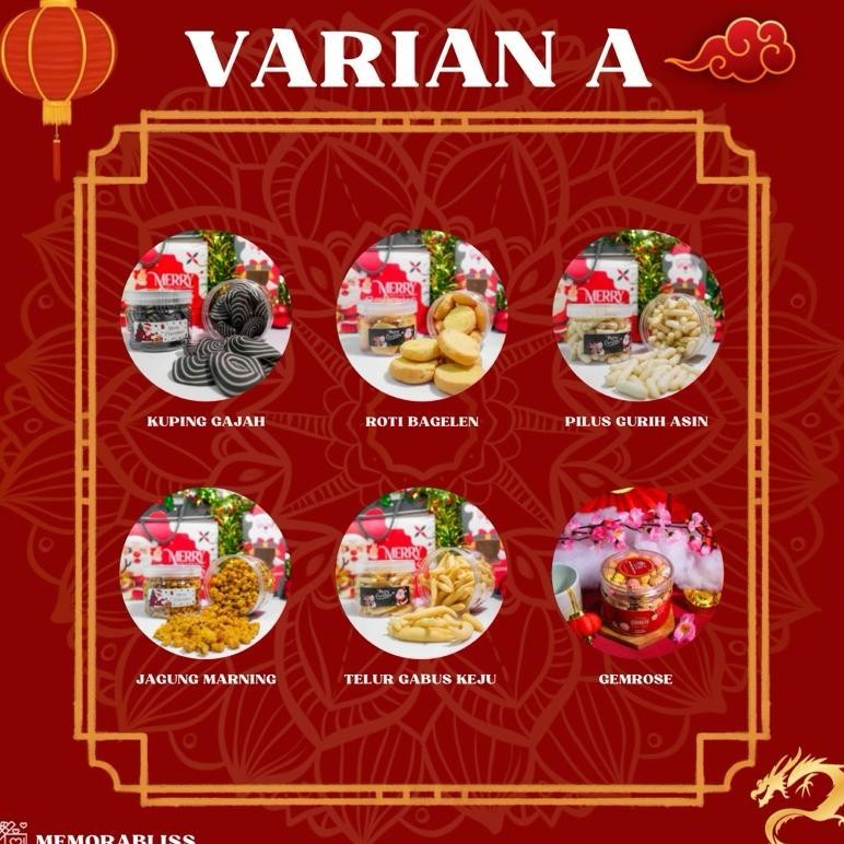 

CNY READY STOCK Premium Hampers Imlek CNY Luck [Isi 2 toples] FREE HANGTAG, CARD Chinese New Year Hampers / Hampers Snack / Kue kering