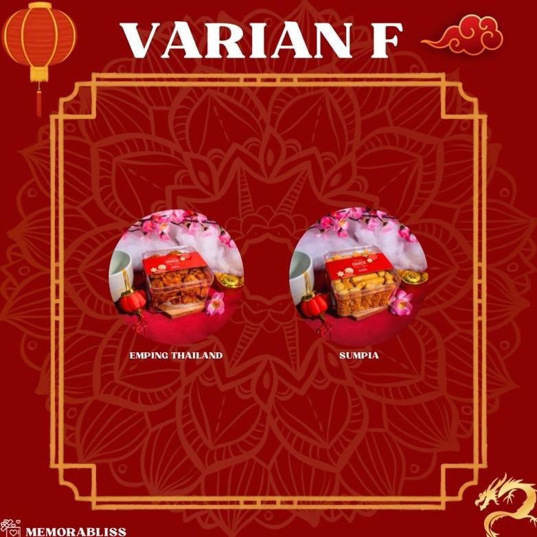 

CNY READY STOCK Premium Hampers Imlek CNY Blessing [Isi 2 toples] FREE CARD Chinese New Year Hampers / Hampers Snack / Kue kering