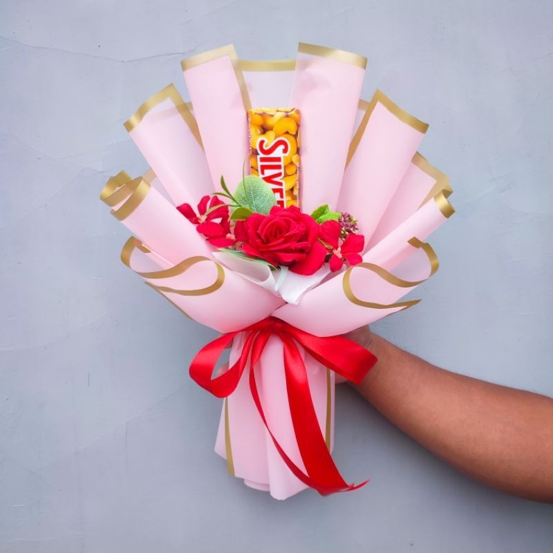Buket coklat silverqueen valentine / kado valentine