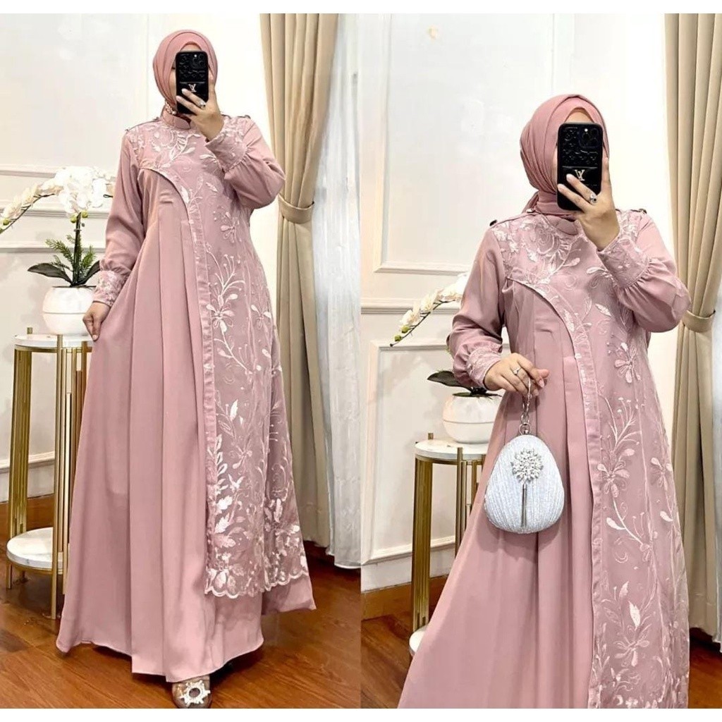 Gamis Wanita Terbaru 2024 Dewasa Abaya Setelan Games 2023 Khimar Putih Busui Cewek Cadar Maxidress M