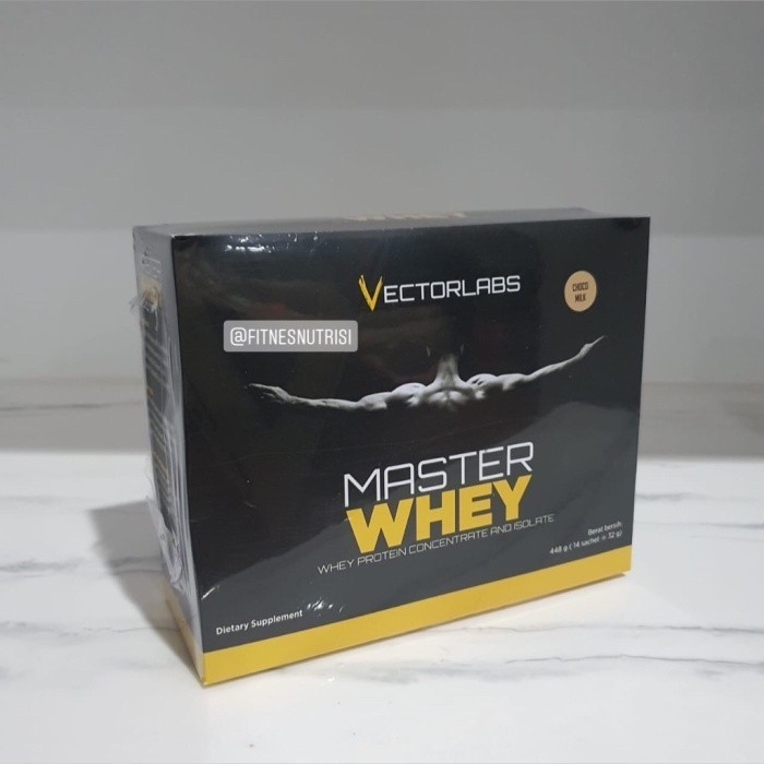 MASTER WHEY 1 lbs (14 sachet) suplemen fitness protein gym otot muscle