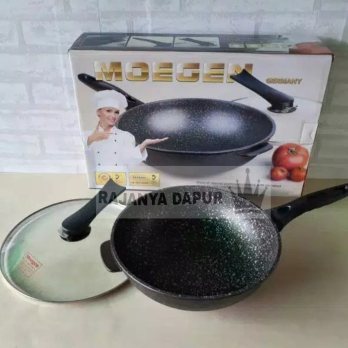 Wok pan moegen germany marble coating 30 cm - wok moegen 30cm