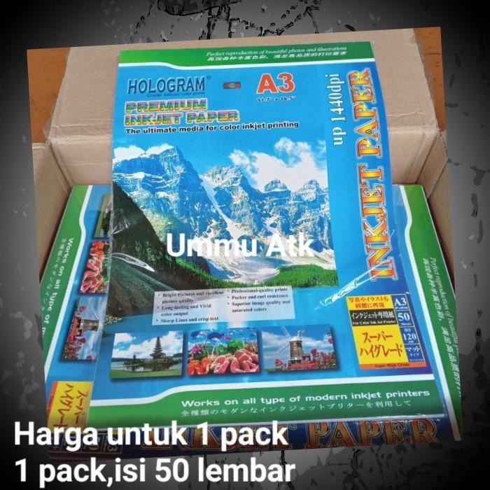 

Hologram. Kertas Photo Inkjet Paper. Ukuran A3.