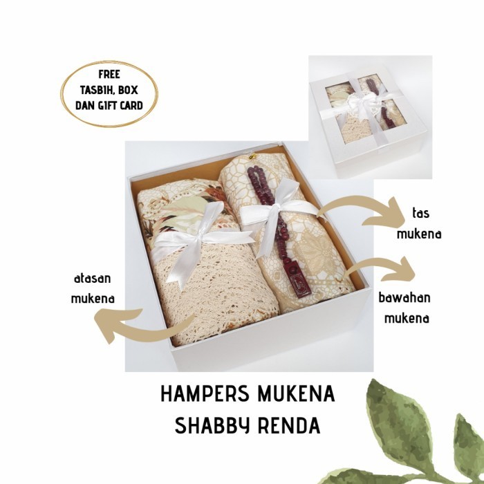 

Ready HAMPERS MUKENA SHABBY RENDA DAN SAJADAH FREE BOX DAN TASBIH