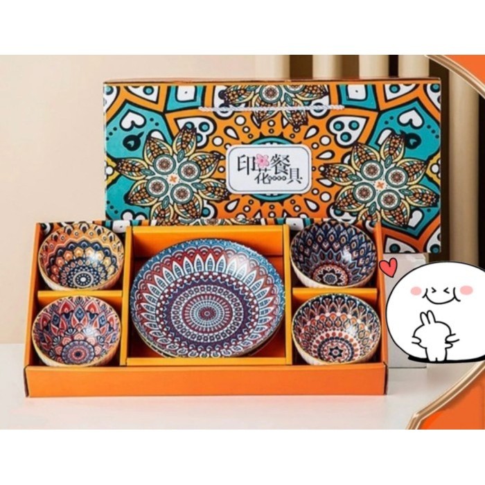 

Ready Bingkisan wedding hampers idul fitri piring keramik set bohemian gift