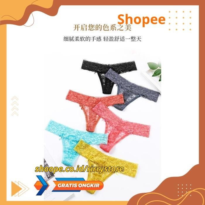 G STRING THONG LACE TRANSPARANT GS 8702 TT2 - G STRING THONG LACE TRANSPARANT THE BEST SELLER 