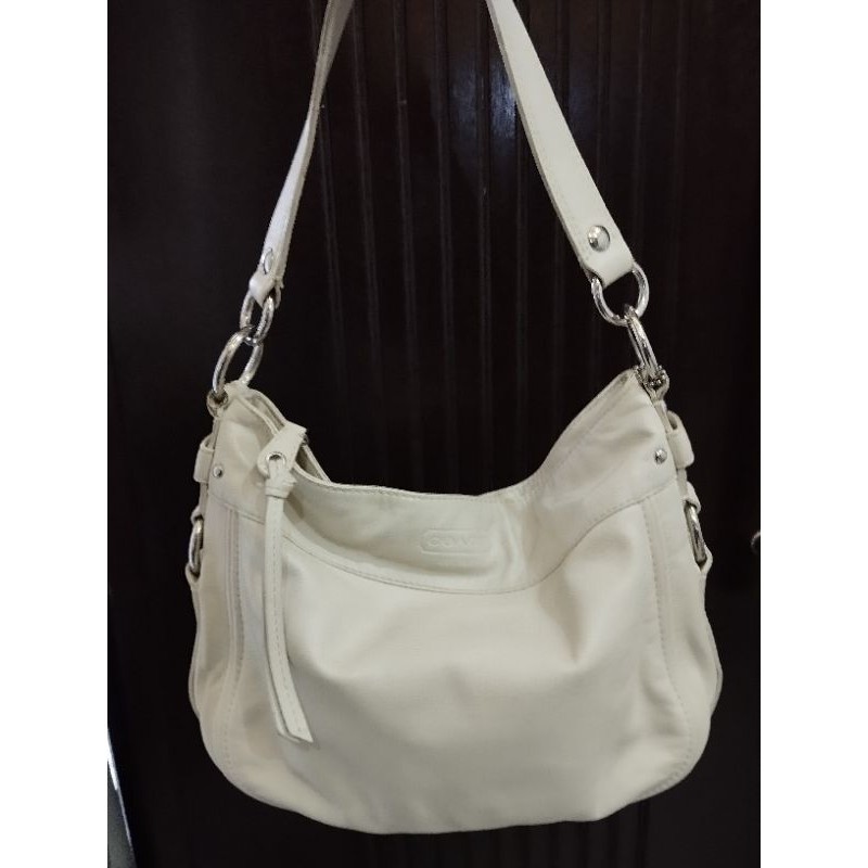 Preloved Coc Vintage Leather Hobo in White