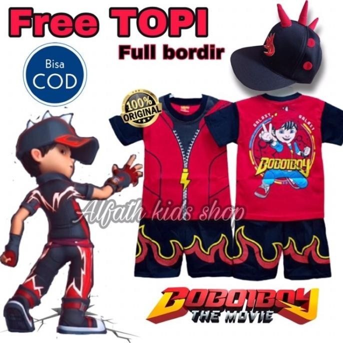 SETELAN BAJU KOSTUM BOBOIBOY HALILINTAR ANAK-ANAK / KAOS BOBOIBOY ANAK