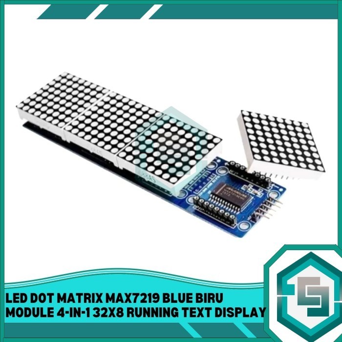 LED DOT MATRIX MAX7219 BLUE BIRU MODULE 4-IN-1 32X8 RUNNING TEXT DISP