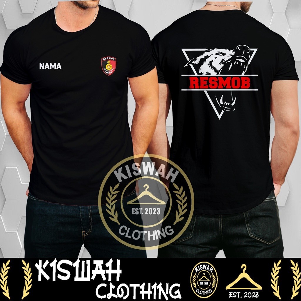 Kaos Tshirt Polisi RESMOB Siluet Custom Gratis Nama Kamu Baju Distro