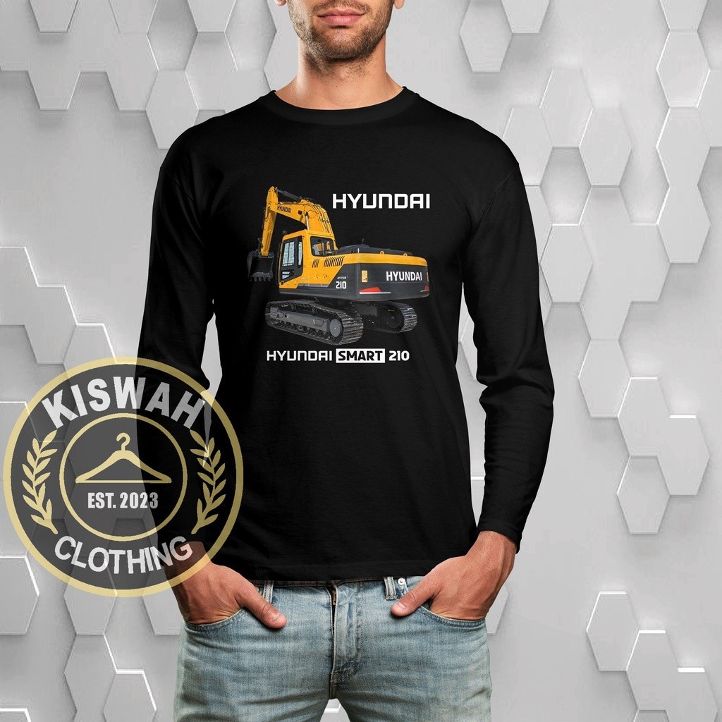 Kaos Tshirt Excavator Hyundai Smart 210 Operator Alat Berat Lengan Panjang Baju Distro