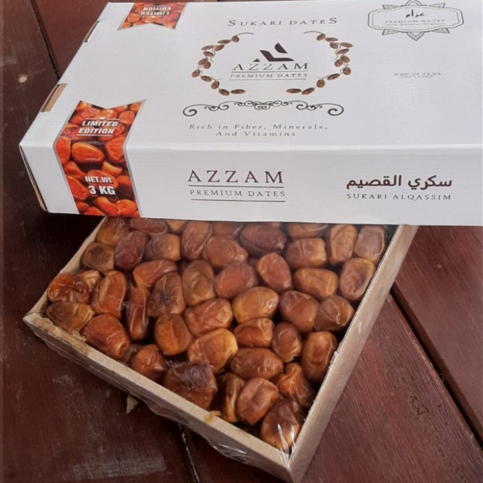 

Kurma - Kurma Sukari Azzam 3 Kg Premium Dates Korma Arab Sukkari Tamr Date Ori
