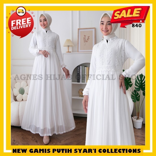 Sarimbit Royal Series Ethica 2024 Kagumi 300 Viola Taupe Agnes Hijab - Gamis Abaya Putih Fujhy Dress