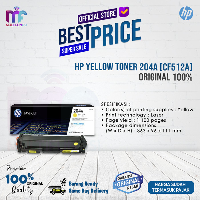 Terlaris Hp Yellow Toner 204A [Cf512A] Original 100% [Gak Ori Uang Kembali] Promo Terbaru