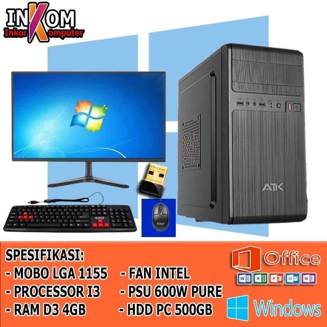 PC CPU Komputer Rakitan Lengkap Core i5 + Monitor LED 19 inch