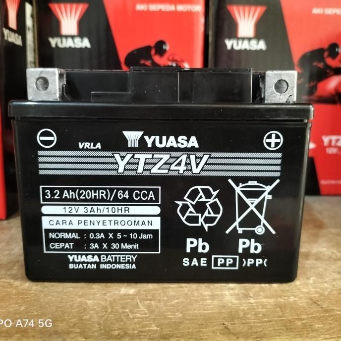 Aki Original Motor Yamaha Matic Yuasa Ytz4V / Ytz5S Aki Kering