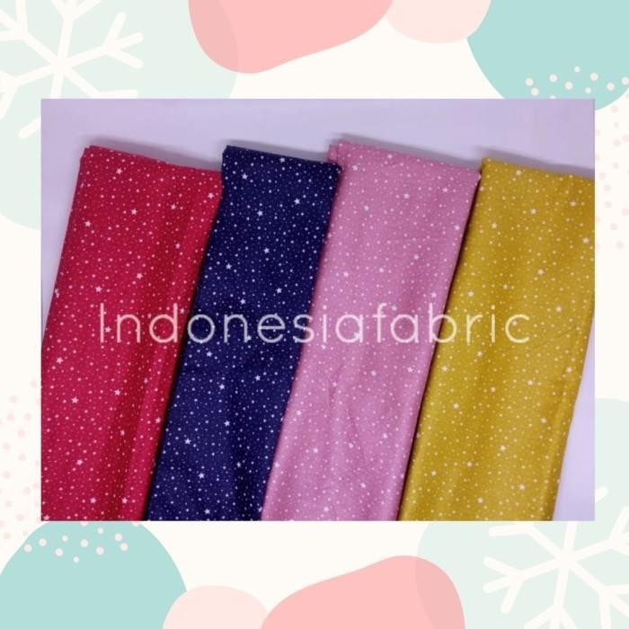 BISA COD - KAIN KATUN JEPANG TOKAI SENKO MOTIF BINTANG STAR PER METER