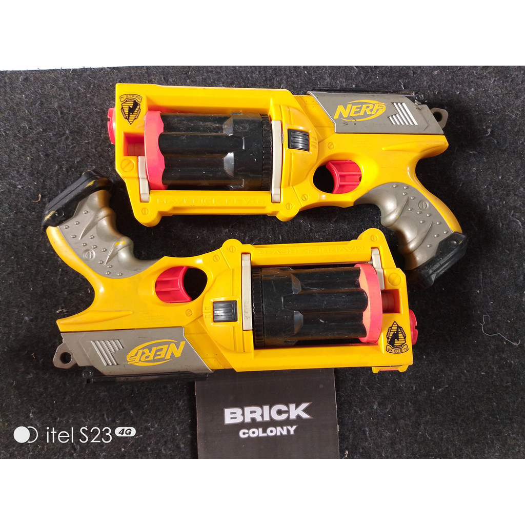 Nerf N-Strike Maverick REV-6 kuning Tembakan Mainan Anak