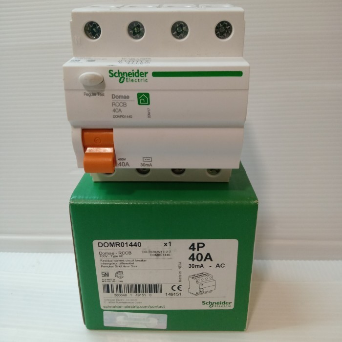 RCCB/ELCB DOMAE 4P 40A 30MA SCHNEIDER