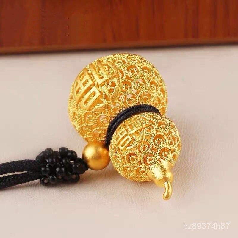 【】Liontin Emas Asli Pria dan Wanita, Ruyi Berlubang Harga Liontin Labu