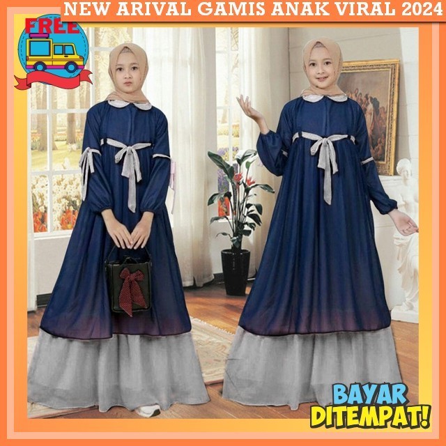 Gamis Terbaru 2024 Lebaran Gamiz Ngaji Anal Prempuan Pesta Kekinian Baju Busana Muslim Anak Perempua