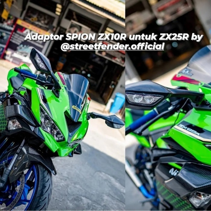 Bracket Mirror Adaptor Spion ZX10R for ZX25R Street Fender