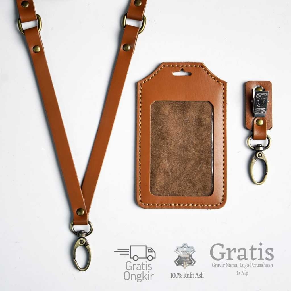 

Name Tag Kulit /Id Card Holder Kulit Free Grafier Logo/Tulisan