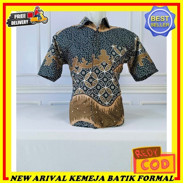 Hem Batik Pria Lengan Panjang Lemeja Cwok Jumbo Motif Kekinian Kemeja Formal Pria Lengan Panjang Bah