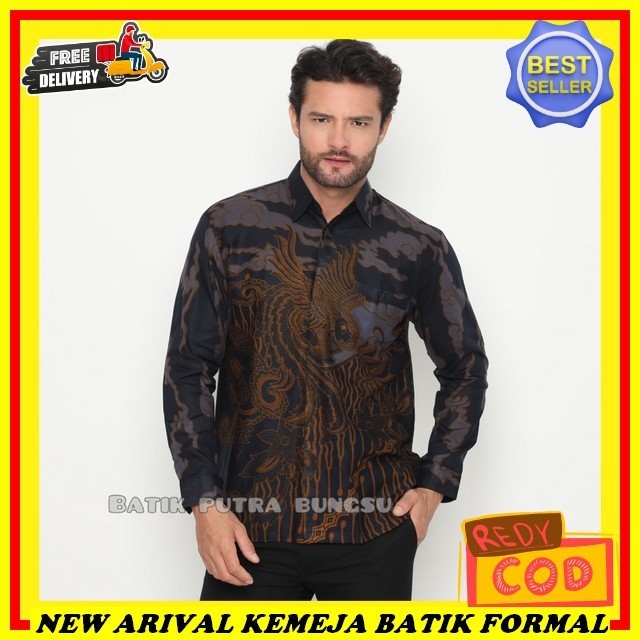 Kemeja Formal Pria Lengan Panjang Bahu Bstik Kerja Kantoran Impor Hem Batik Pria Lengan Panjang Leme