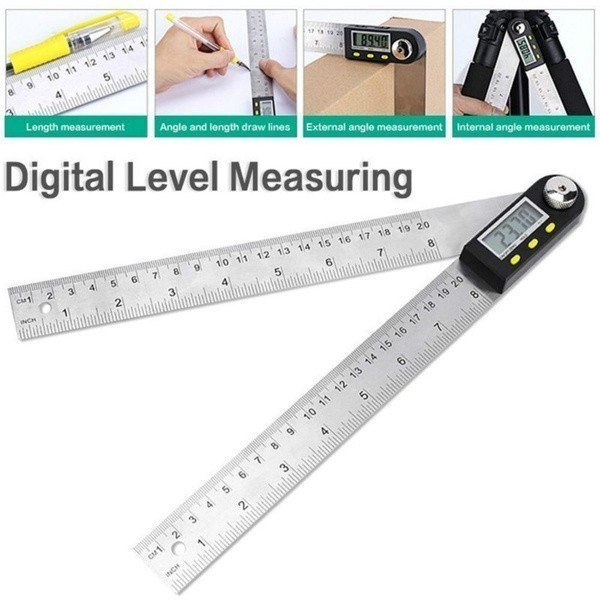 Penggaris Digital / Alat Ukur Sudut Kemiringan / Penggaris Bujur 200mm