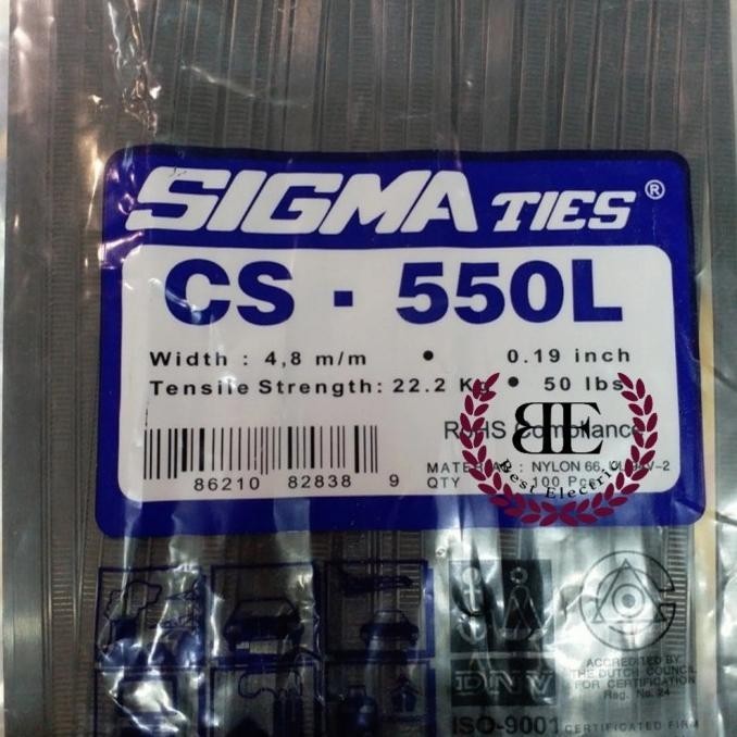 

Kabel Ties / Kabel Tis / Cable Ties Cs-550L Hitam Sigma / Cs550L Kualitas Premium