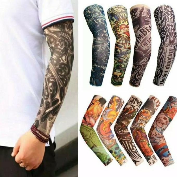Baru 3 pasang manset tato dewasa/manset motif tato pria dewasa ~