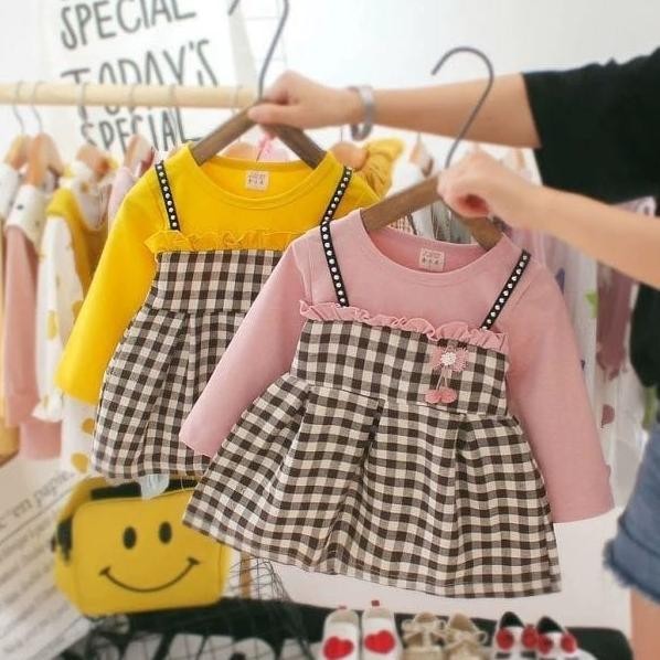 Big Sale Mi Sun Dress Korea - Dress Anak Perempuan Baby Korea Style Import - Lilac, 6-12 bulan ,.