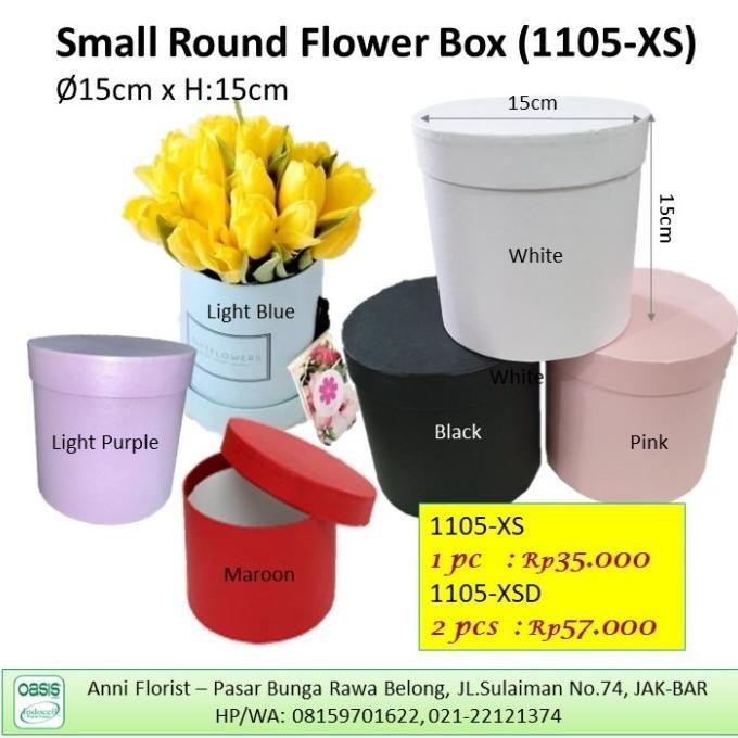 

Kekinian Small Round Flower Box (1105-XSN), utk 2 pcs, bloom box - Red