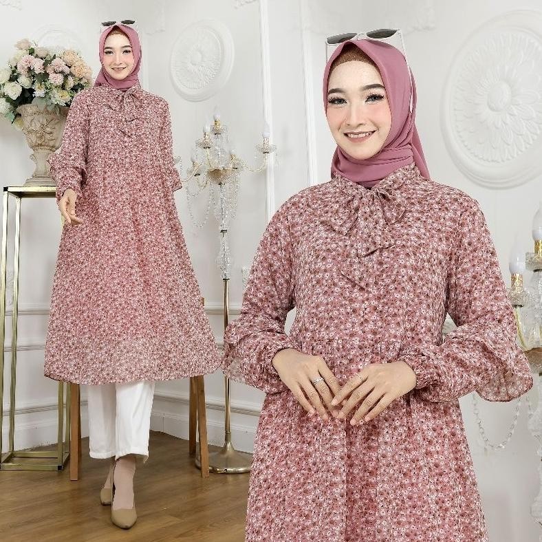 MILIKI NURA COLLECTION OFFICIAL - NURIEL SHOP - TUNIK WANITA MODEL TERBARU - TUNIK PITA TERMURAH