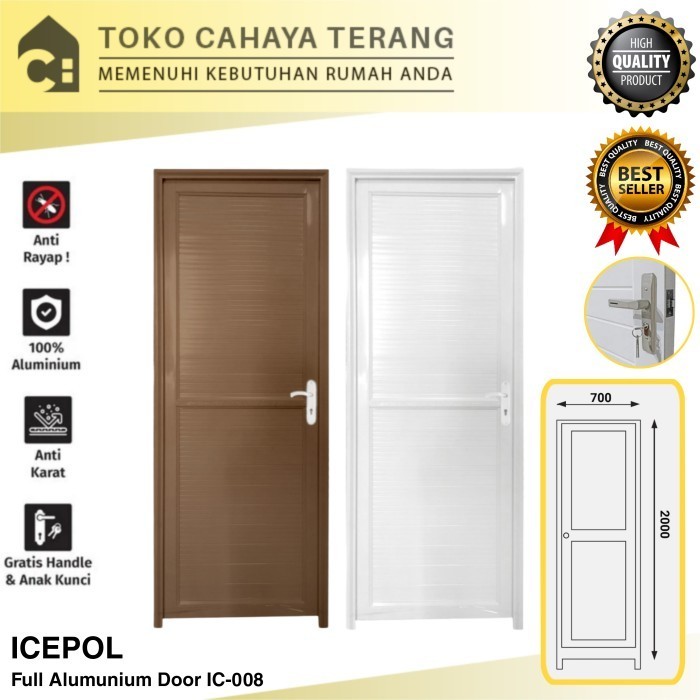 Terlaris Pintu Aluminium Icepol IC-008 200 x 70 / Aluminium Door / Pintu