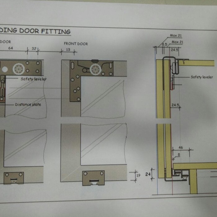 Terlaris rel sliding Htech 2 pintu rel 3 meter + soft close