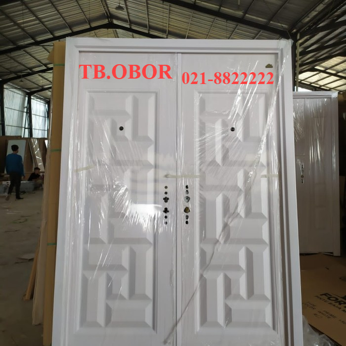 Terlaris Pintu Baja Fortress JBS Prime Double Utama Rumah Motif Garis Puzzle