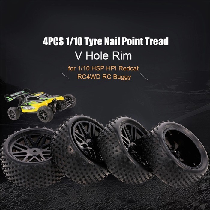 S10 ban RC buggy offroad Tires 1:10 hex 12mm - black