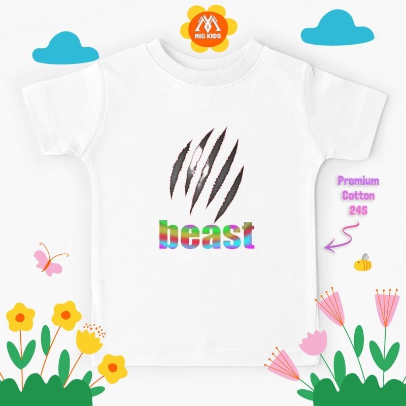 Baju Kaos Anak Logo beast,fanny beast Tiger tiger 537